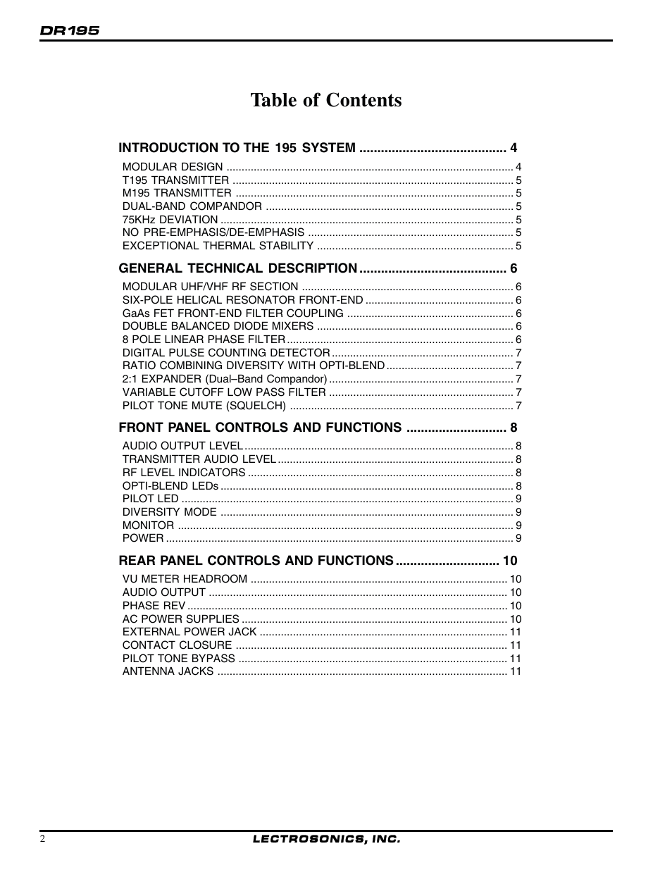 Lectrosonics UDR195 User Manual | Page 2 / 18