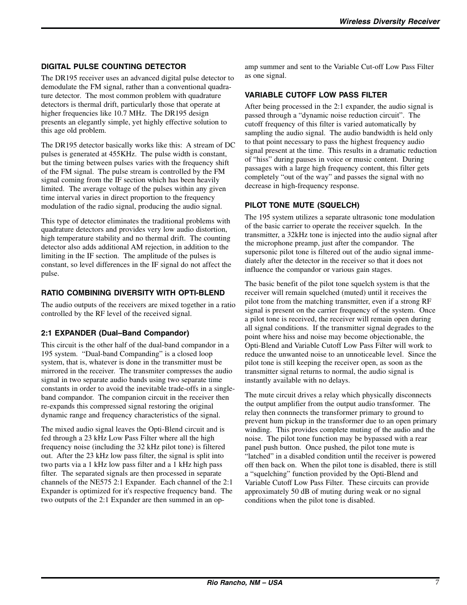 Lectrosonics UDR195 User Manual | Page 7 / 18