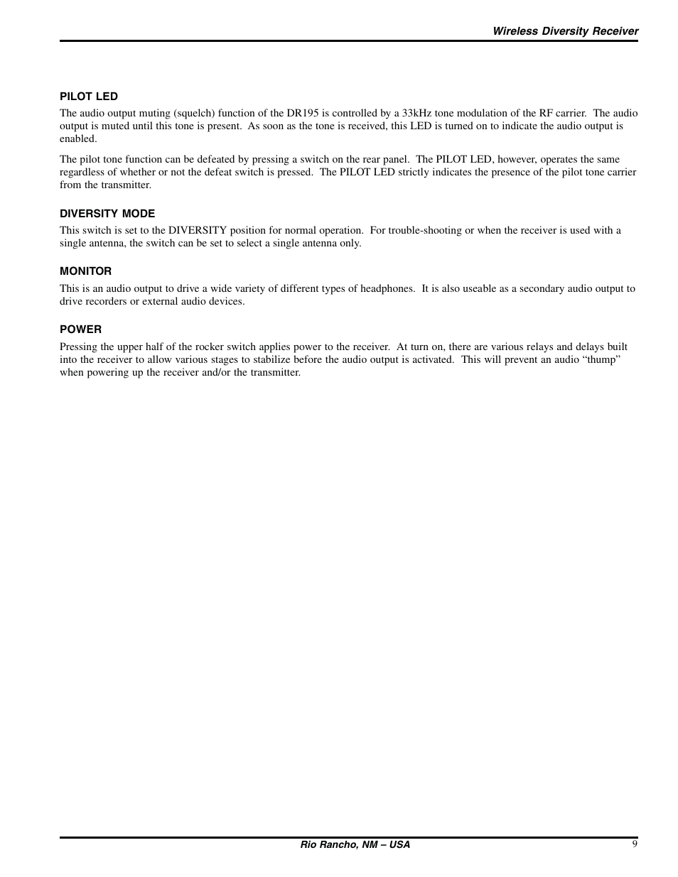 Lectrosonics UDR195 User Manual | Page 9 / 18