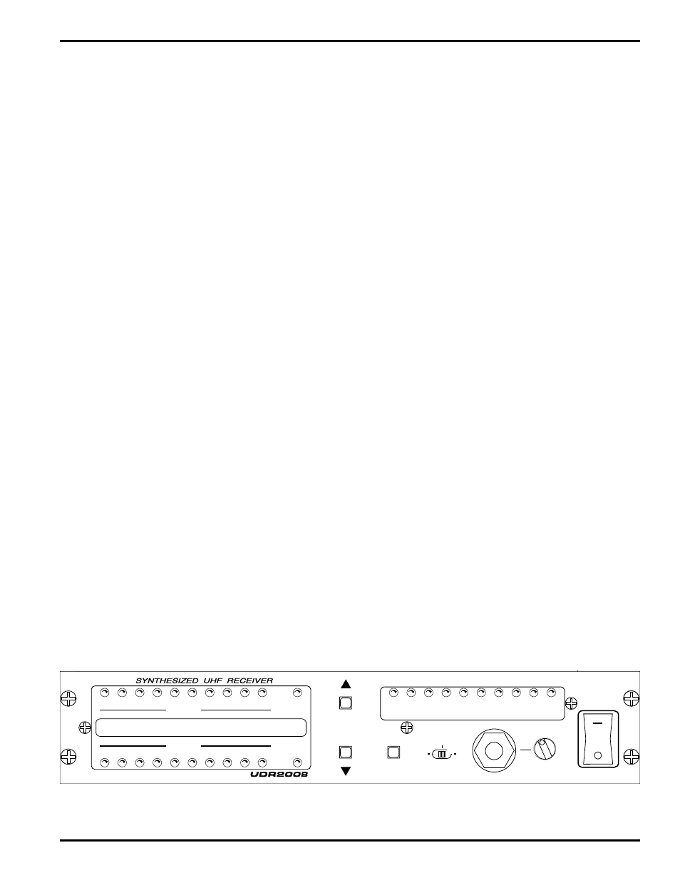 Front panel controls and functions, Transmitter audio level pilot indicator, Rf level indicators | Opti-blend leds, Full information display, Diversity mode, Monitor, Power, Wireless diversity receiver, Udr200b front panel | Lectrosonics UDR200b User Manual | Page 7 / 22