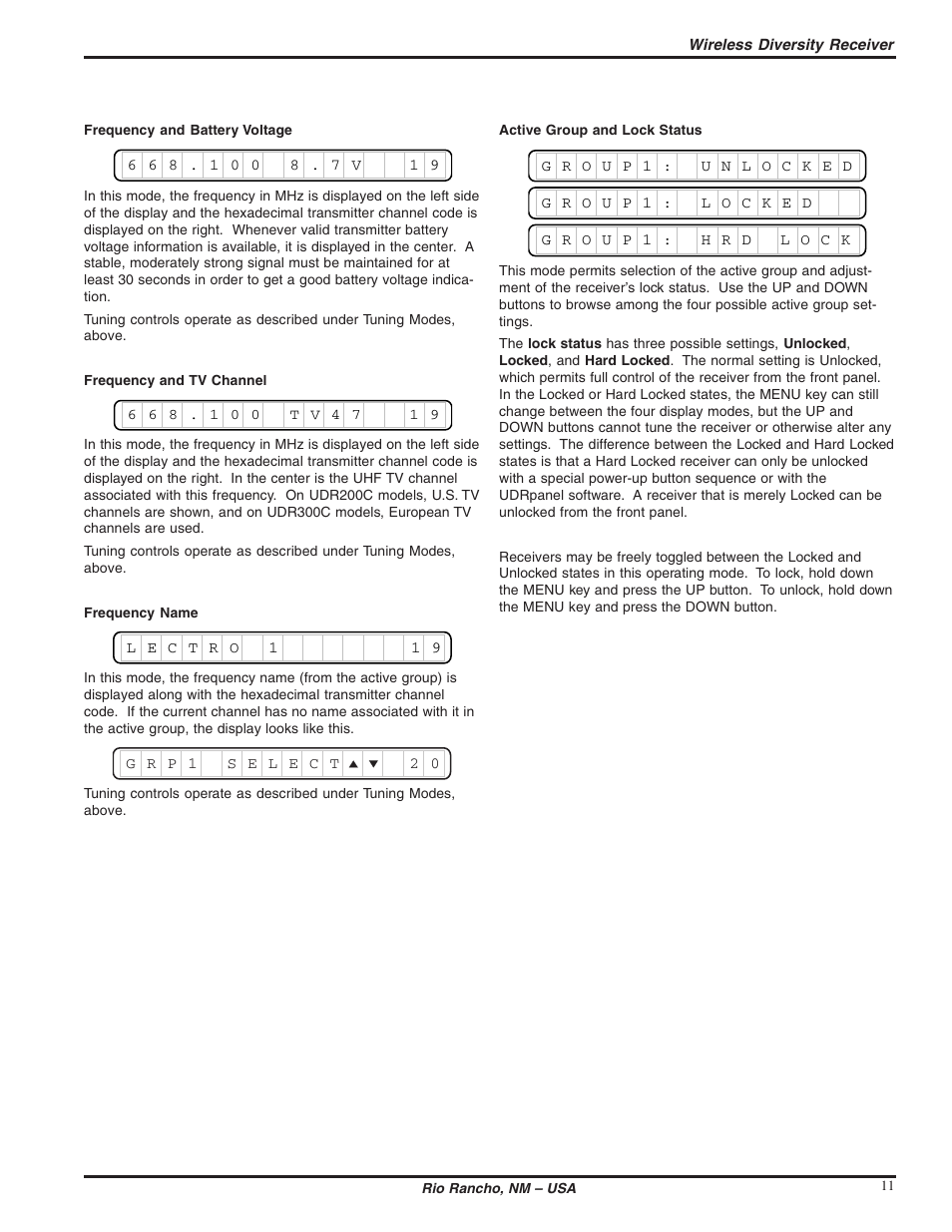 Lectrosonics UDR200c User Manual | Page 11 / 26