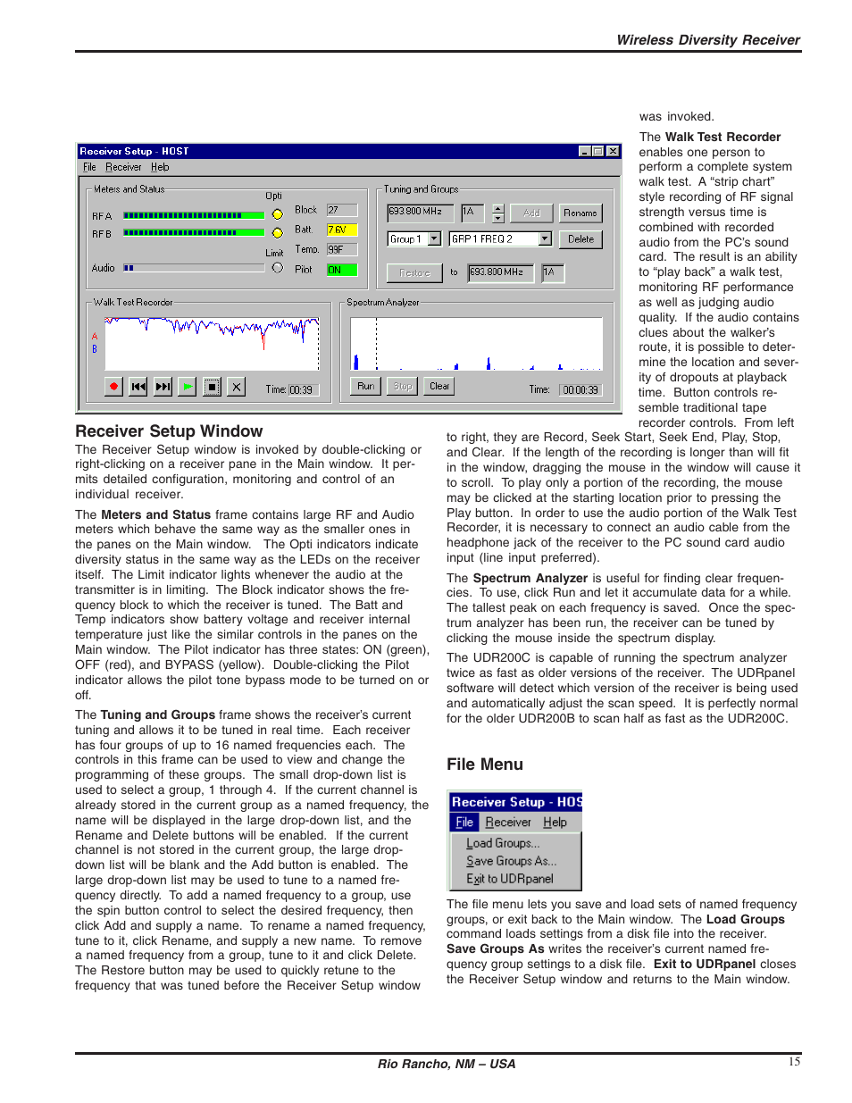 Lectrosonics UDR200c User Manual | Page 15 / 26