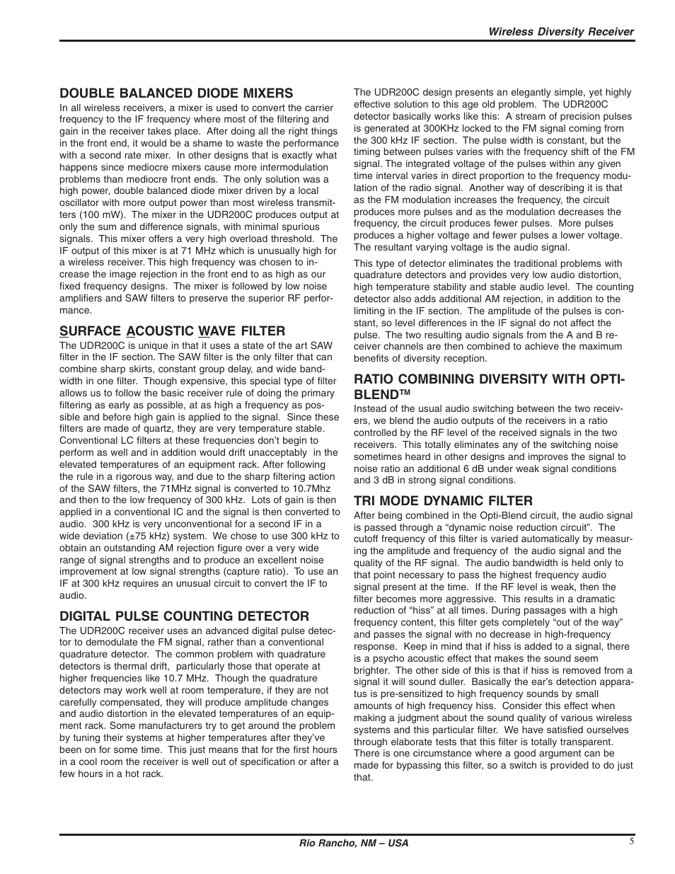 Lectrosonics UDR200c User Manual | Page 5 / 26