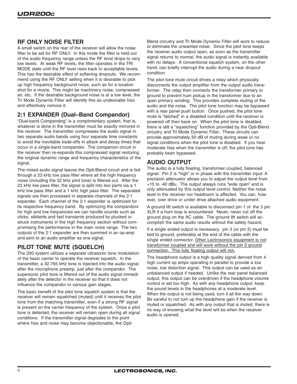 Lectrosonics UDR200c User Manual | Page 6 / 26