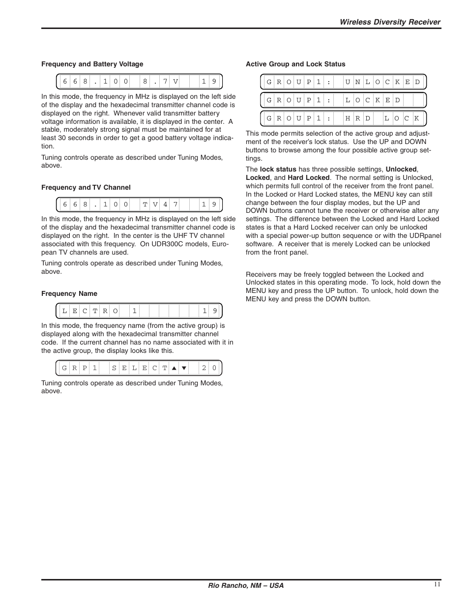 Lectrosonics UDR300c User Manual | Page 11 / 26