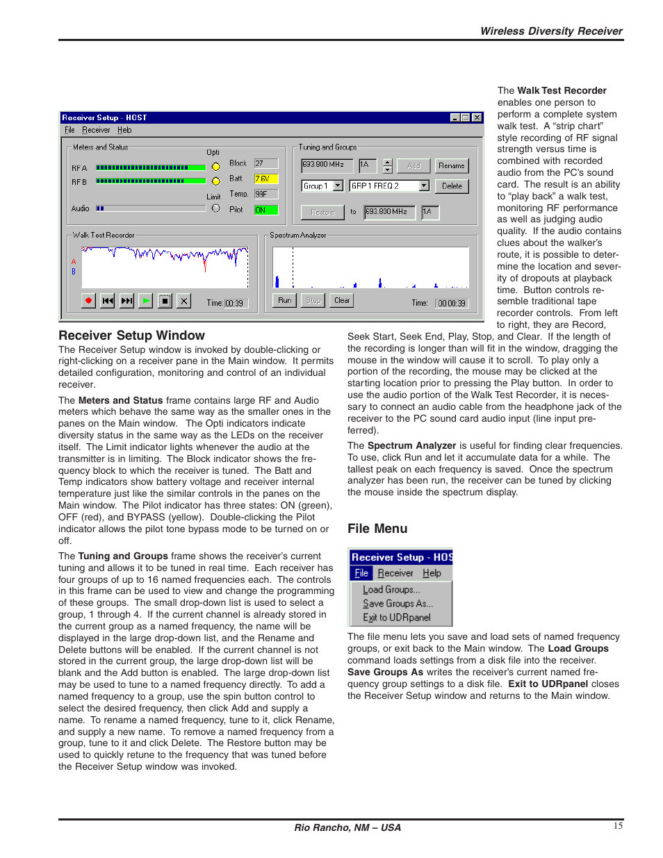 Lectrosonics UDR300c User Manual | Page 15 / 26