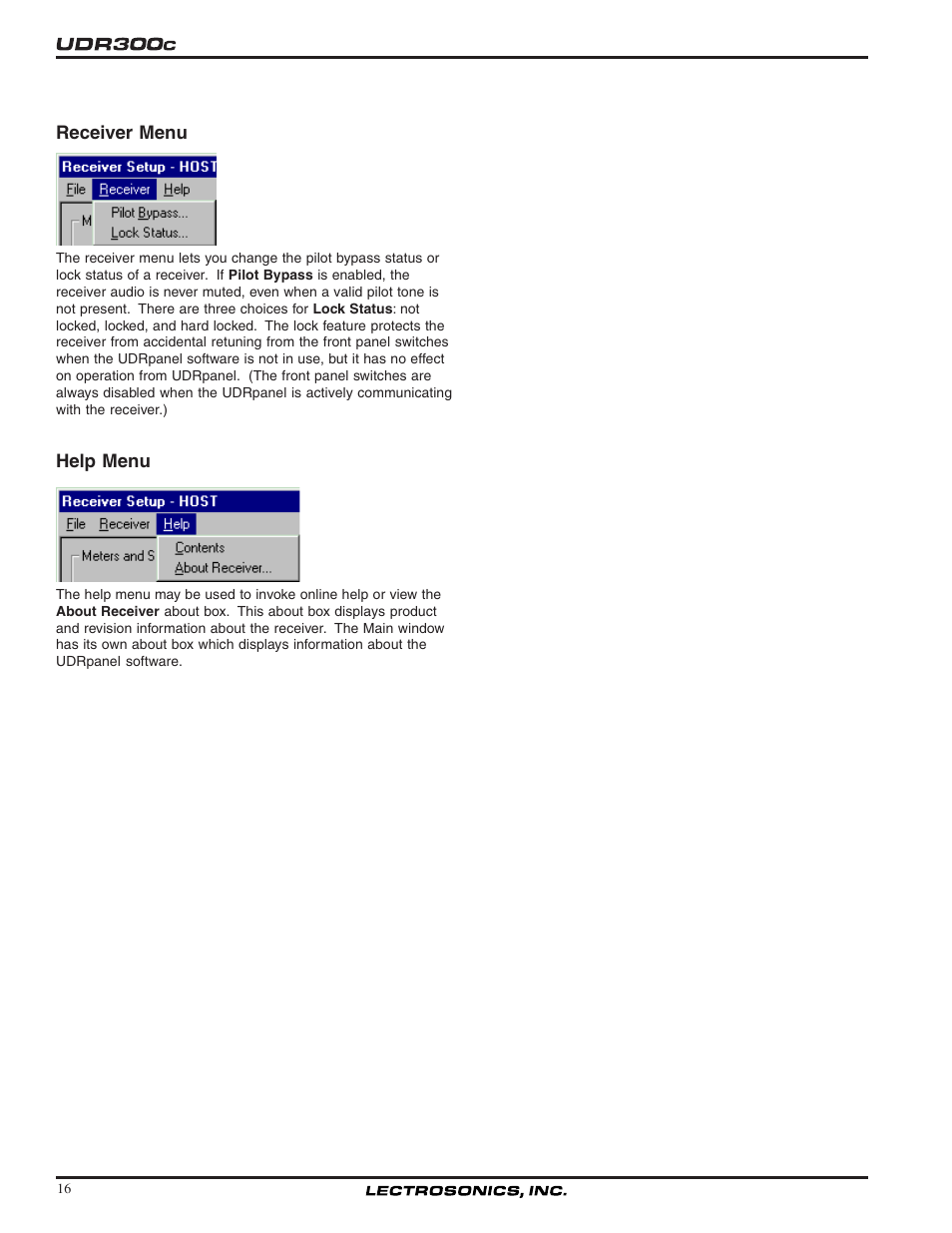 Lectrosonics UDR300c User Manual | Page 16 / 26