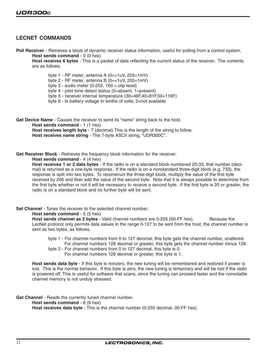 Lectrosonics UDR300c User Manual | Page 22 / 26