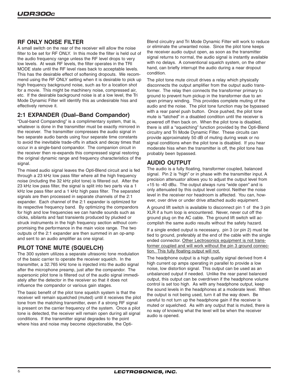 Lectrosonics UDR300c User Manual | Page 6 / 26
