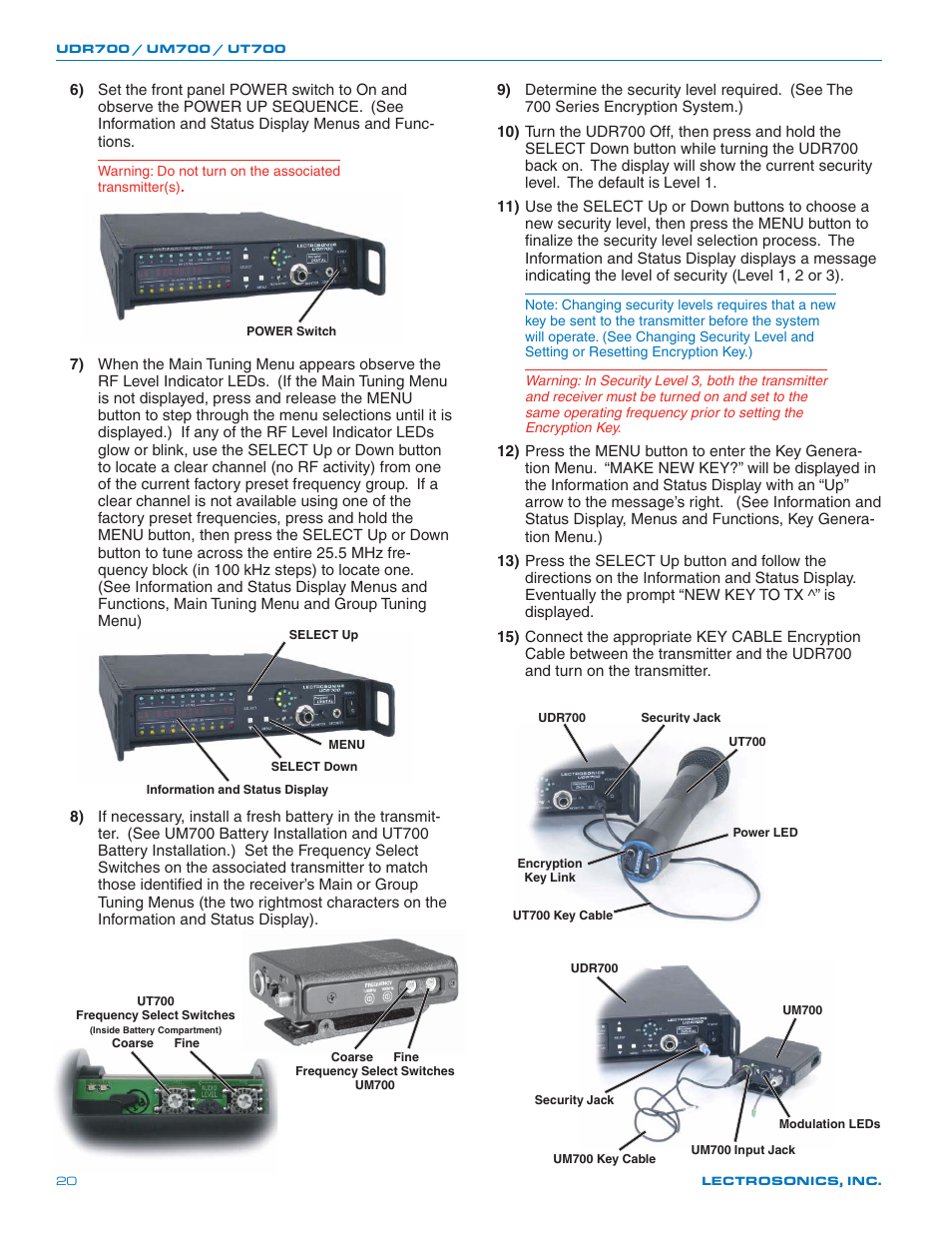 Lectrosonics UT700 User Manual | Page 20 / 36