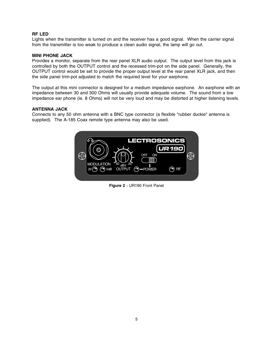 Lectrosonics UR190 User Manual | Page 6 / 13