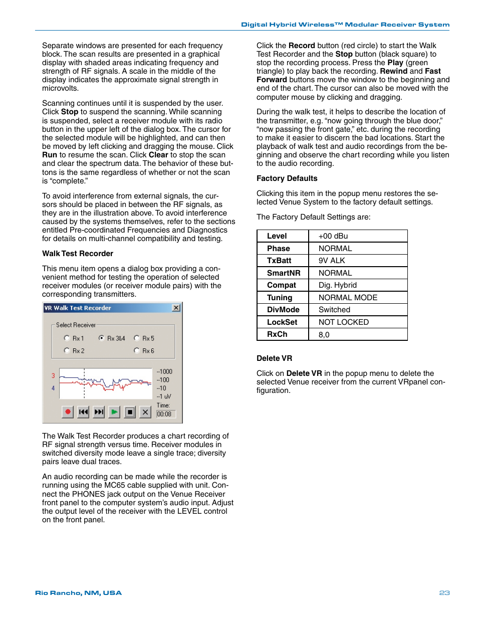 Lectrosonics Venue (Narrowband) User Manual | Page 23 / 32