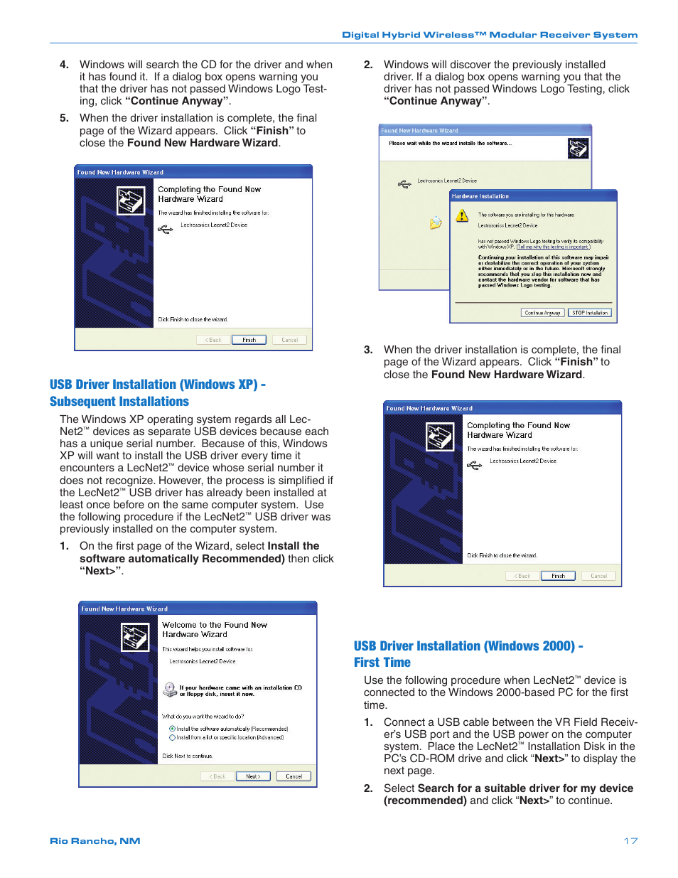 Lectrosonics VRFIELD (Narrowband) User Manual | Page 17 / 28