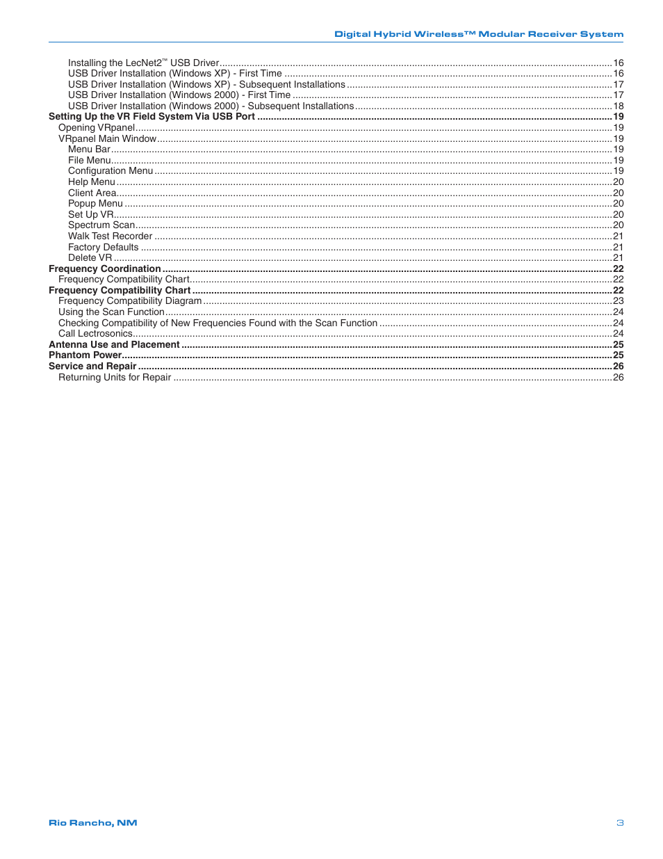 Lectrosonics VRFIELD (Narrowband) User Manual | Page 3 / 28