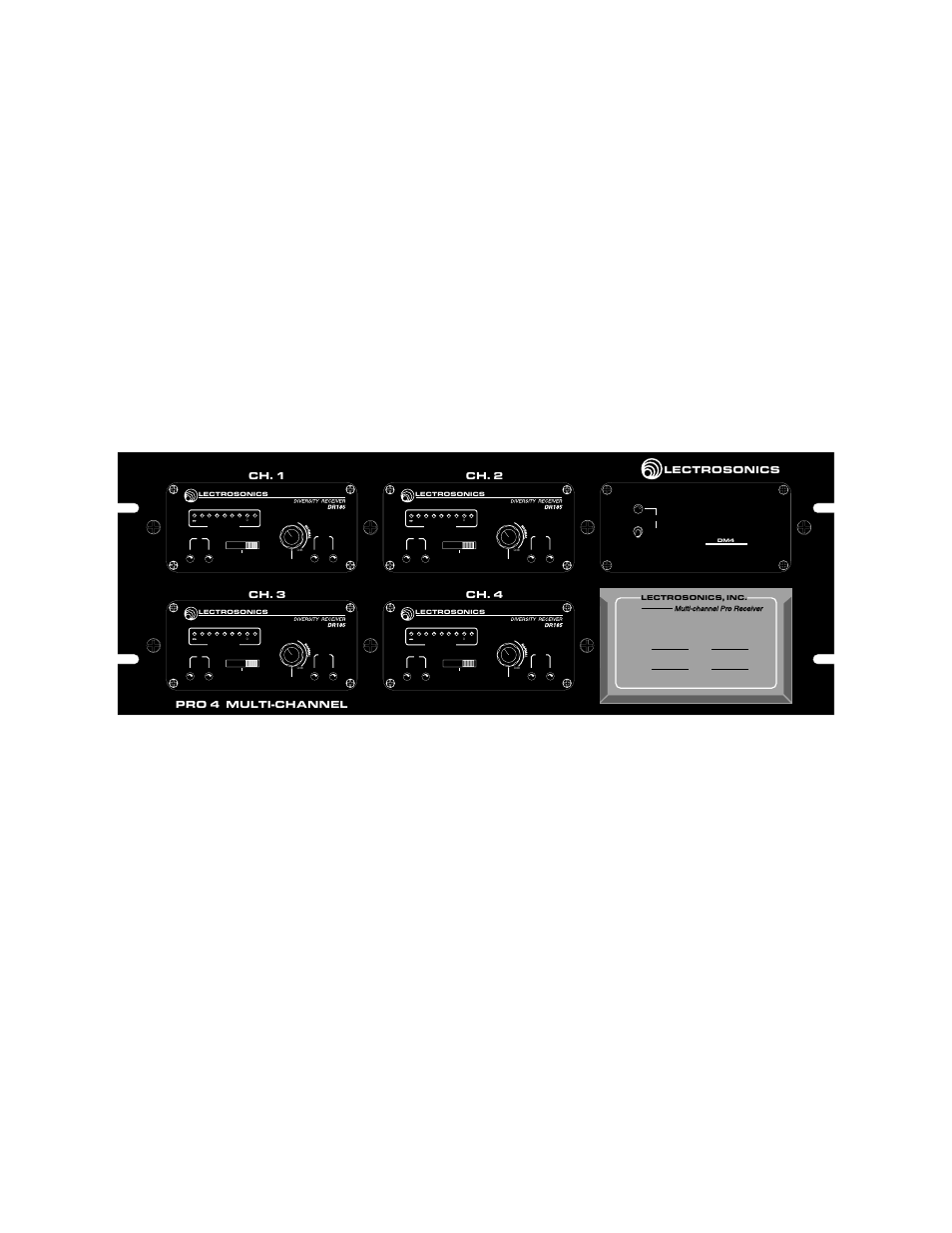 Front panel description, Figure 2 - pro 4 channel front panel 3 | Lectrosonics Pro 4 Channel User Manual | Page 4 / 10