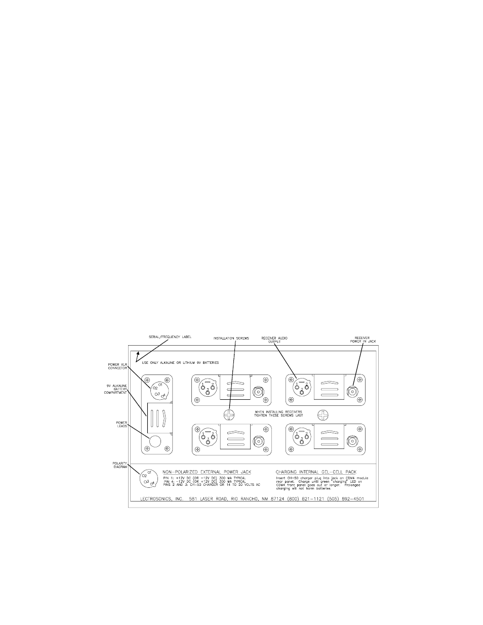 Rear panel description | Lectrosonics Pro 4 Mini User Manual | Page 5 / 10