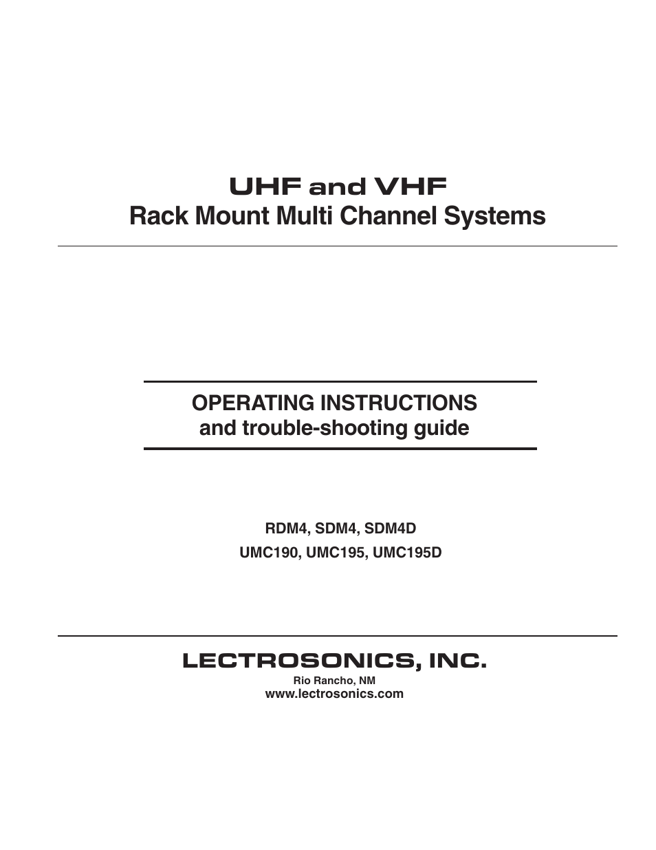 Lectrosonics UMC195d User Manual | 10 pages