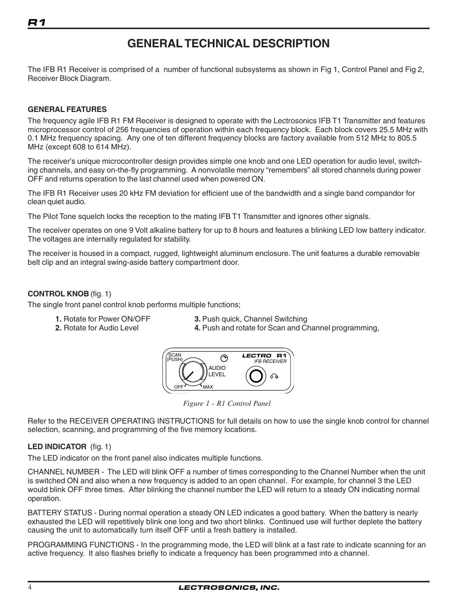 General technical description | Lectrosonics R1 User Manual | Page 4 / 12