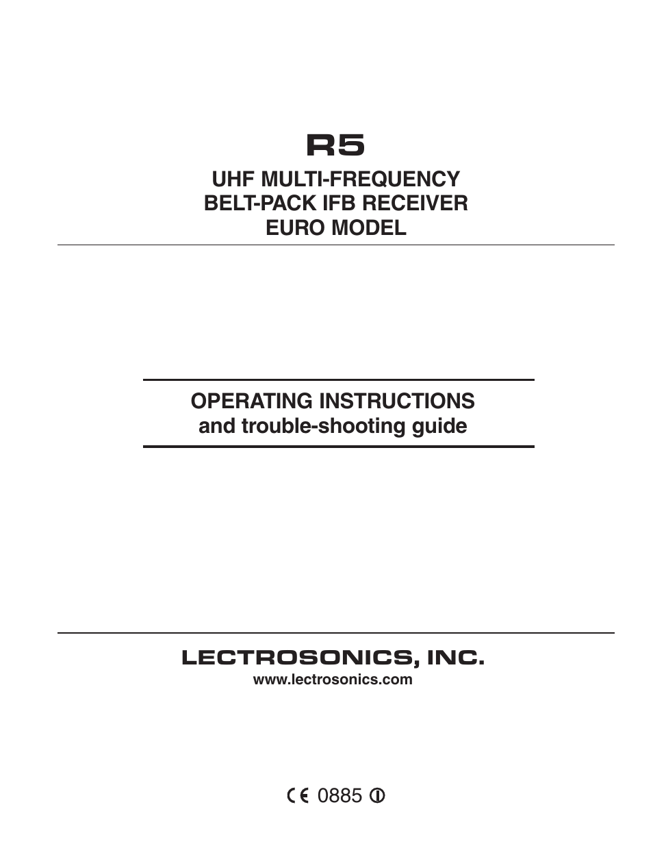 Lectrosonics R5 User Manual | 10 pages