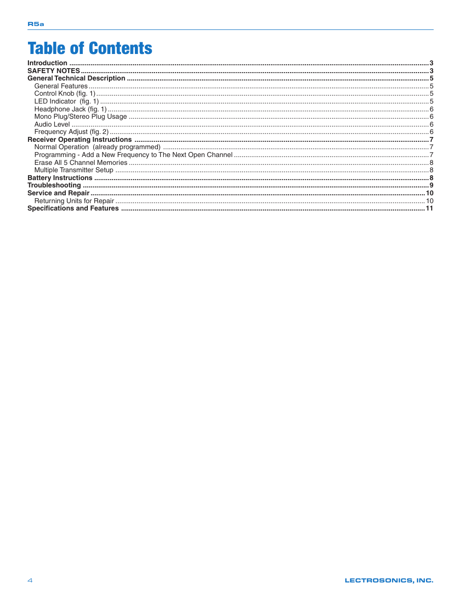 Lectrosonics R5a User Manual | Page 4 / 12