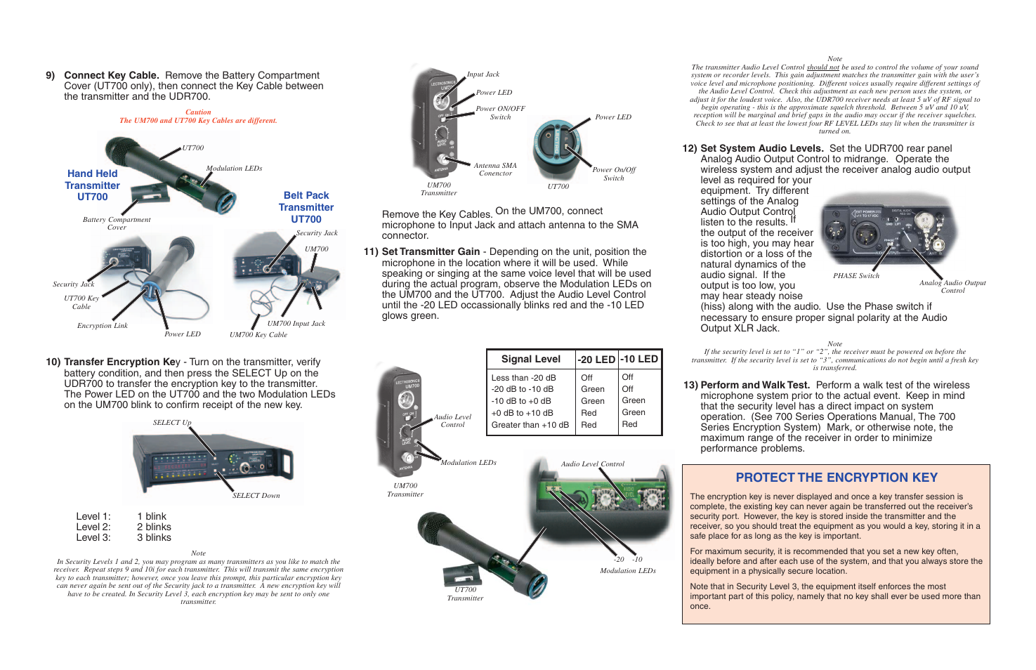 Protect the encryption key | Lectrosonics 700 Series - Quick Start Guide User Manual | Page 2 / 2