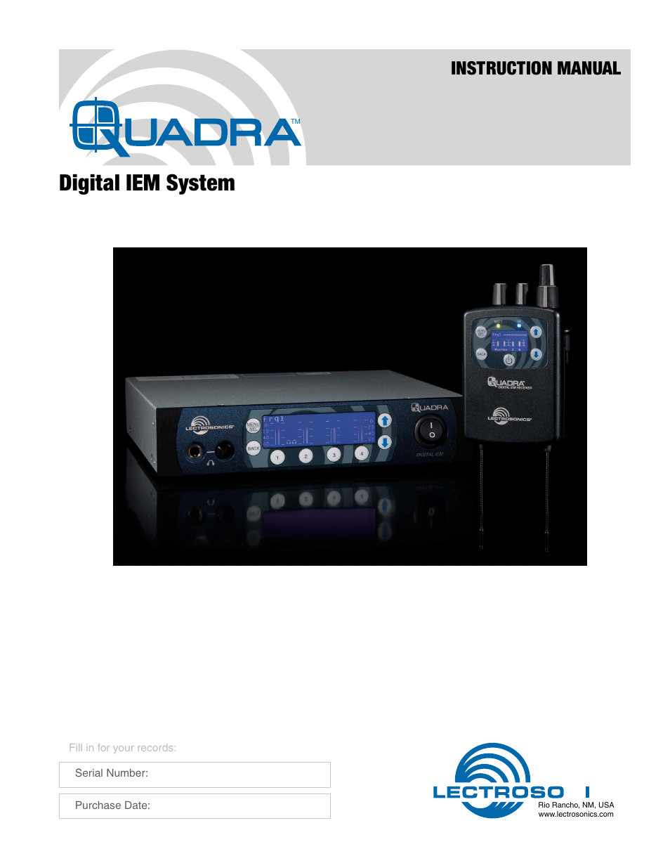 Lectrosonics Quadra User Manual | 32 pages