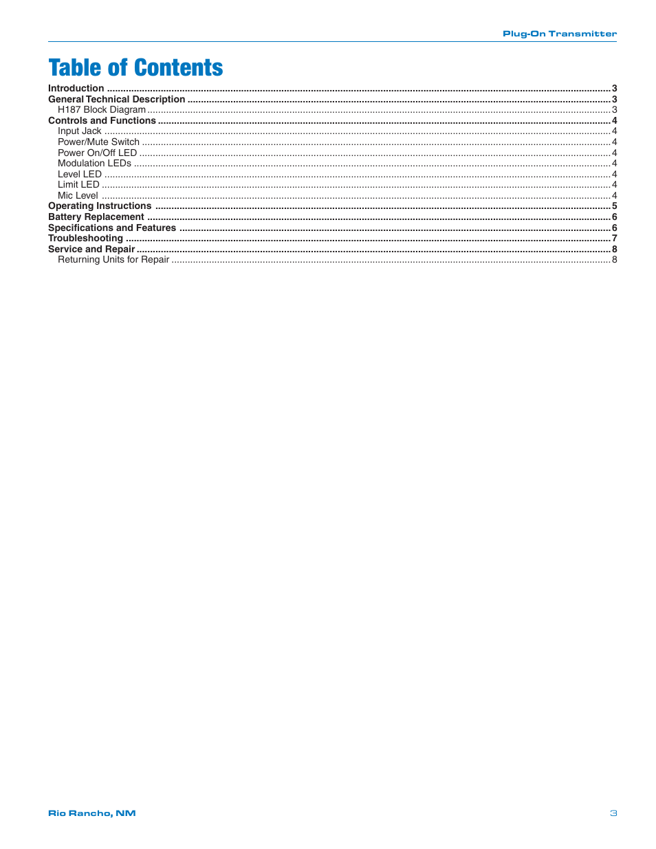 Lectrosonics H187 User Manual | Page 3 / 10