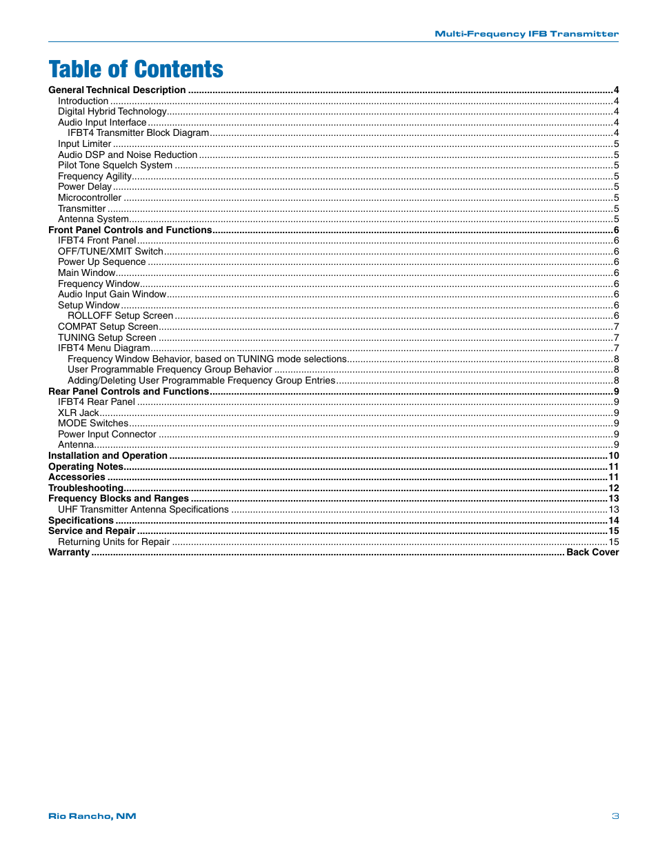 Lectrosonics T4 User Manual | Page 3 / 16