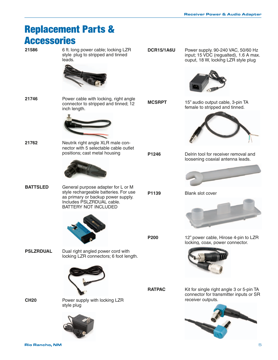 Receiver installation, Receiver removal, Replacement parts & accessories | Lectrosonics Quadpack User Manual | Page 5 / 8