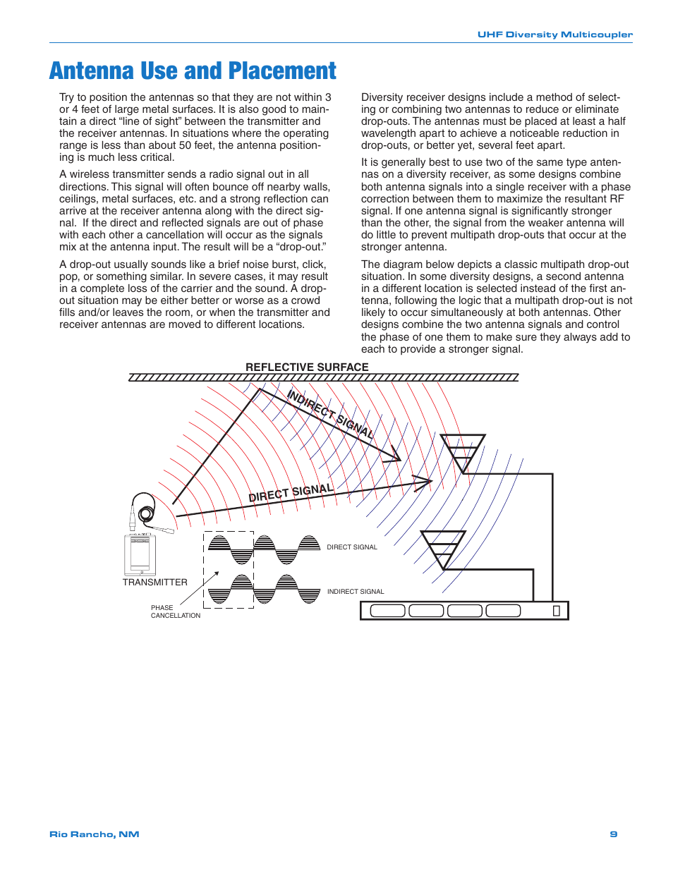 Antenna use and placement | Lectrosonics UMCWB User Manual | Page 9 / 12