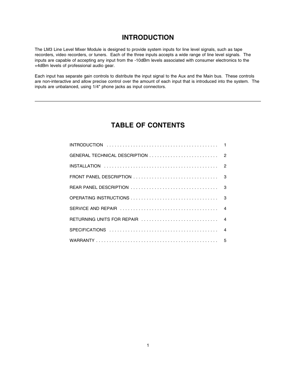 Lectrosonics LM3 User Manual | Page 2 / 6