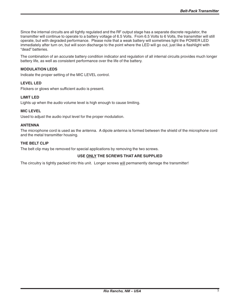 Lectrosonics M187 User Manual | Page 5 / 14