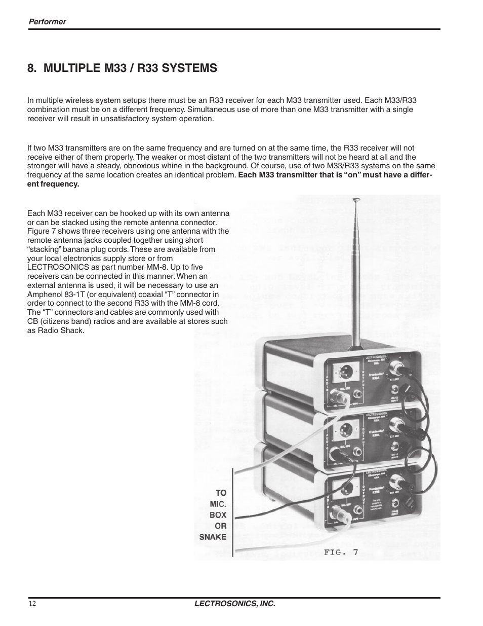 Multiple m33 / r33 systems | Lectrosonics R33 User Manual | Page 12 / 20