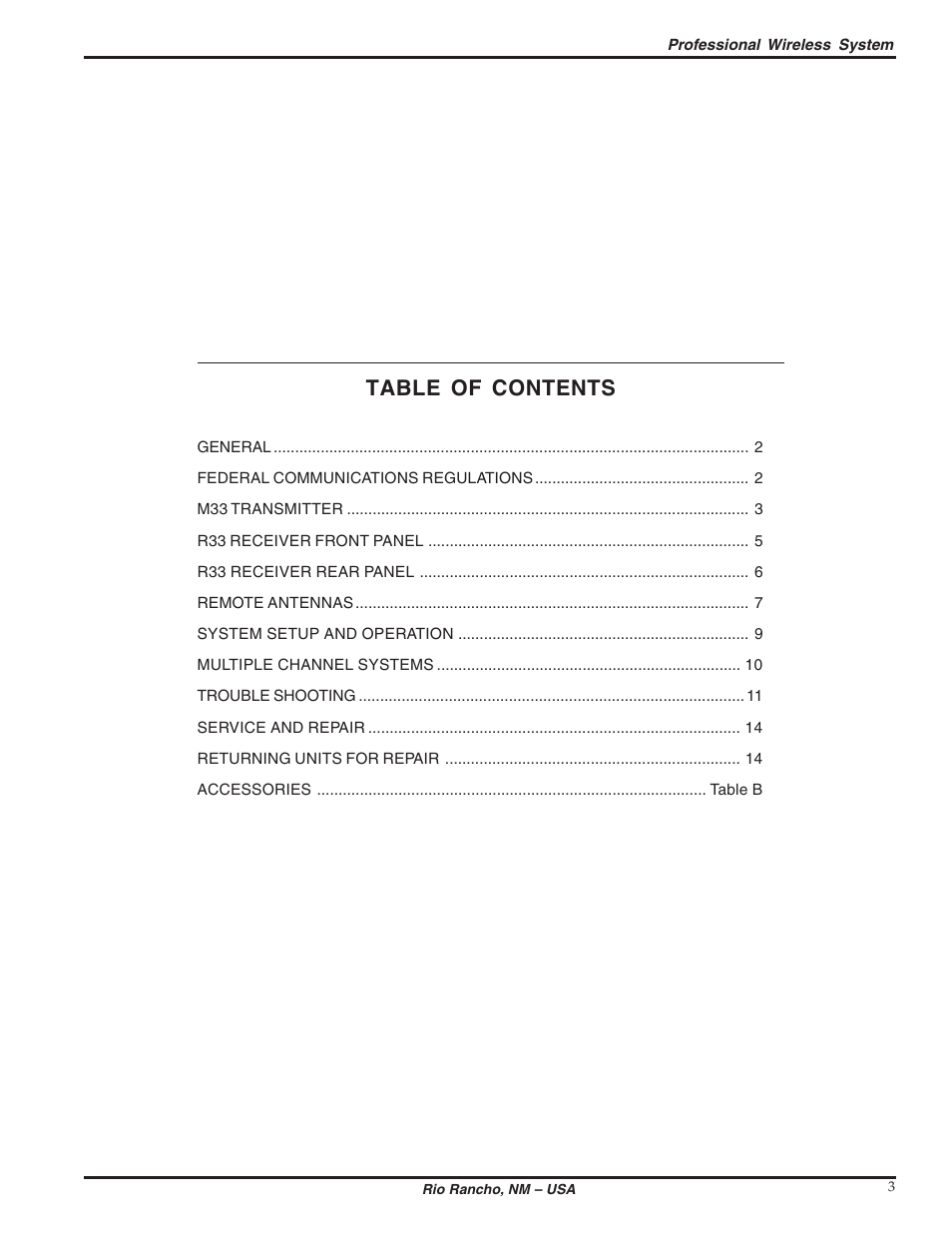 Lectrosonics R33 User Manual | Page 3 / 20