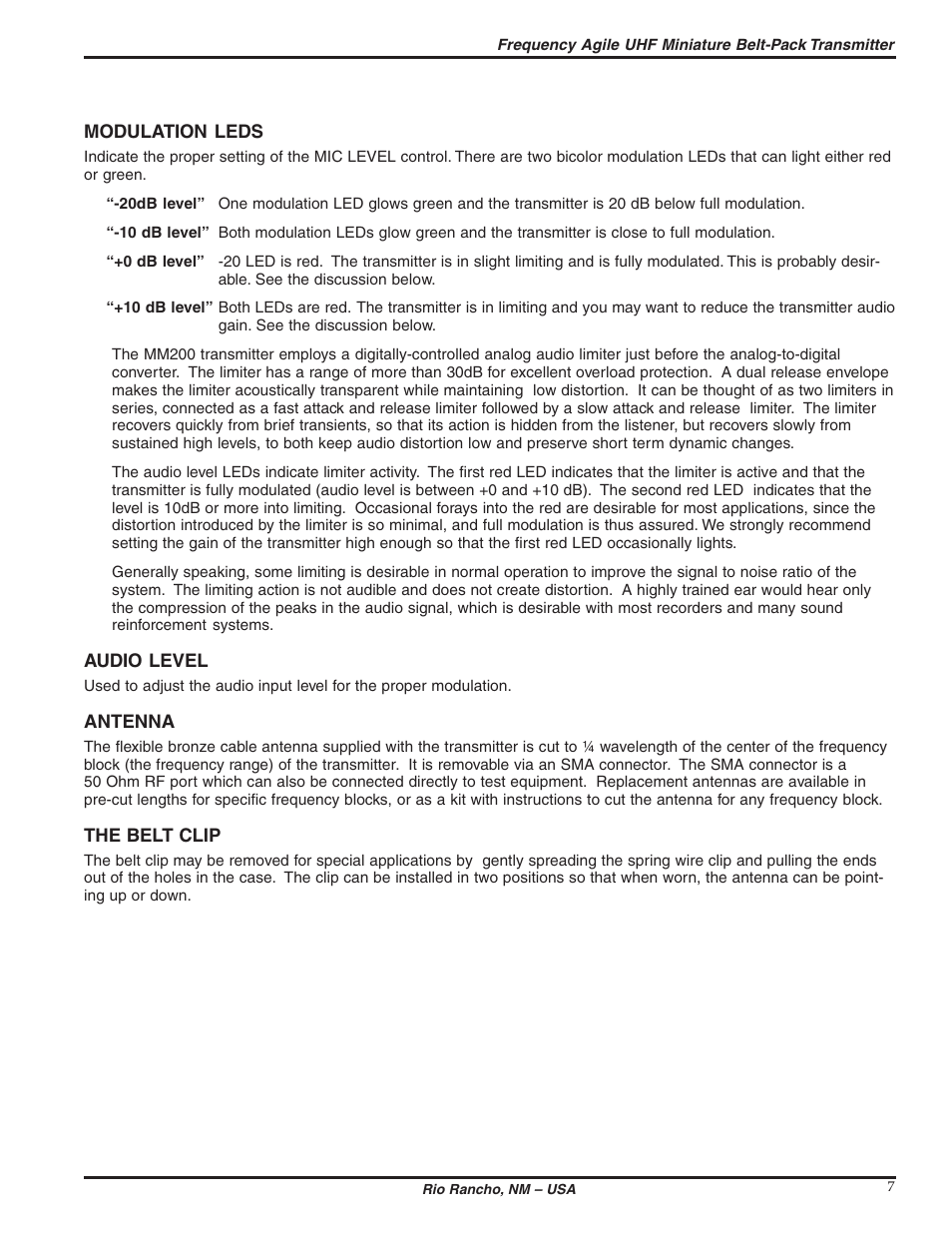 Lectrosonics MM200 - Manual User Manual | Page 7 / 14