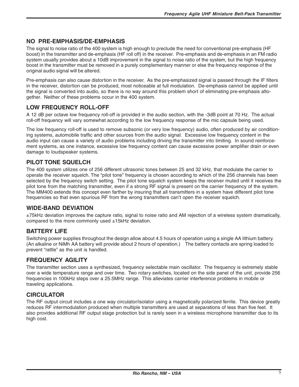 Lectrosonics MM400 - Manual User Manual | Page 5 / 14