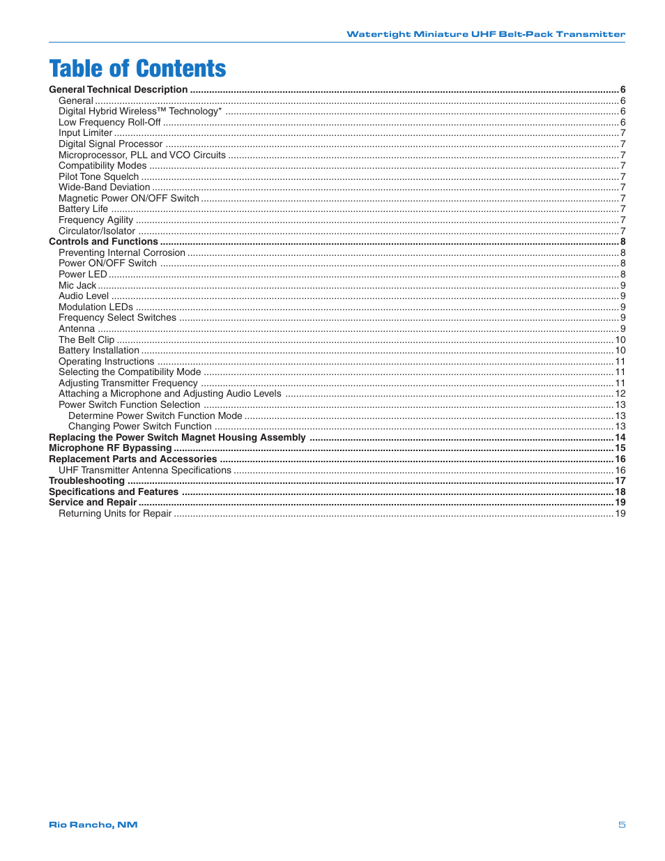 Lectrosonics MM400b User Manual | Page 5 / 20