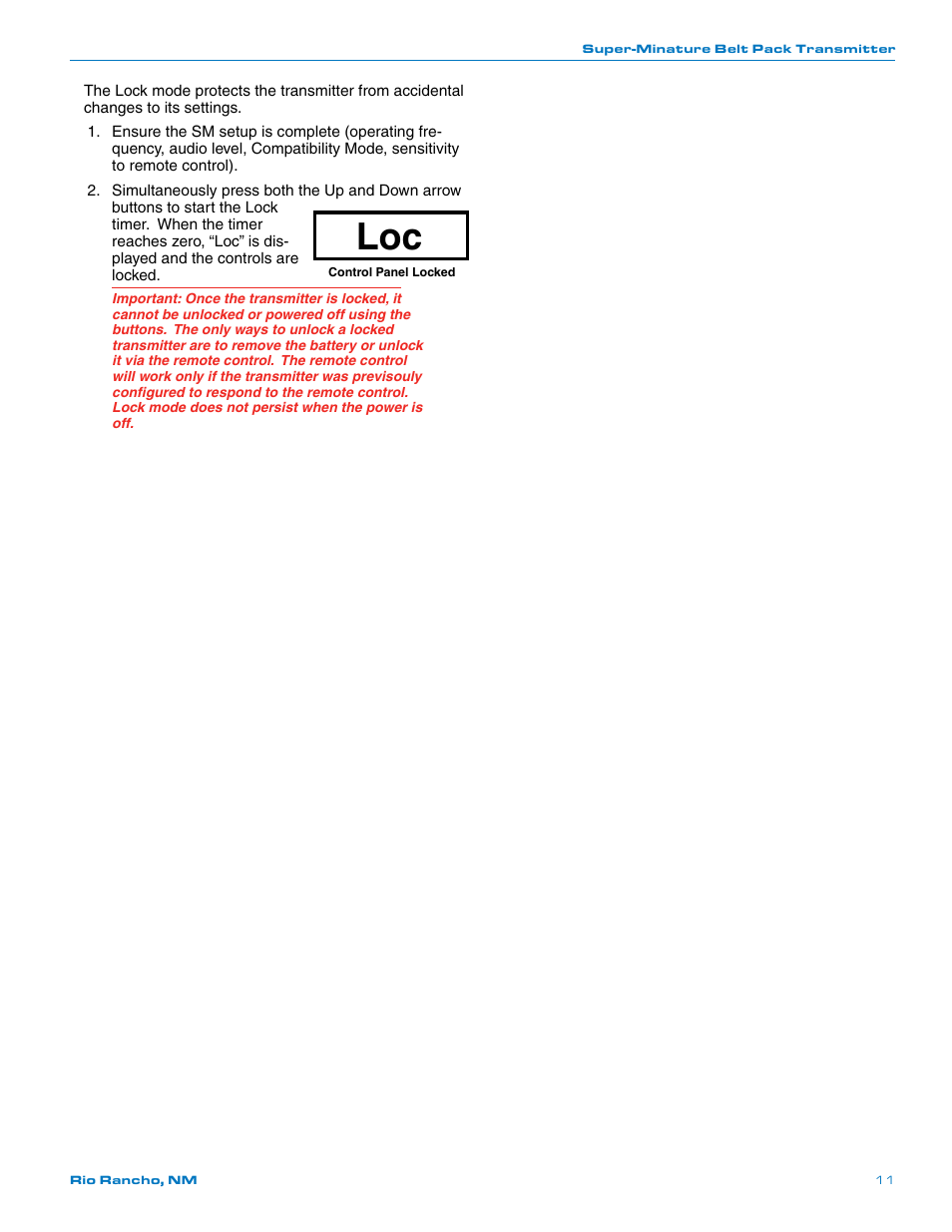 Lectrosonics SM User Manual | Page 11 / 20