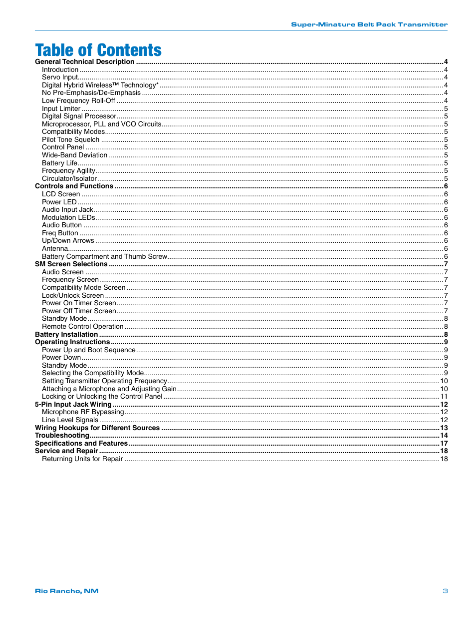 Lectrosonics SM User Manual | Page 3 / 20