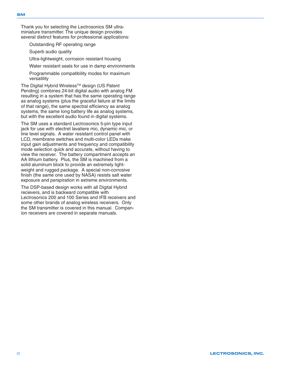Lectrosonics SMQ User Manual | Page 2 / 20