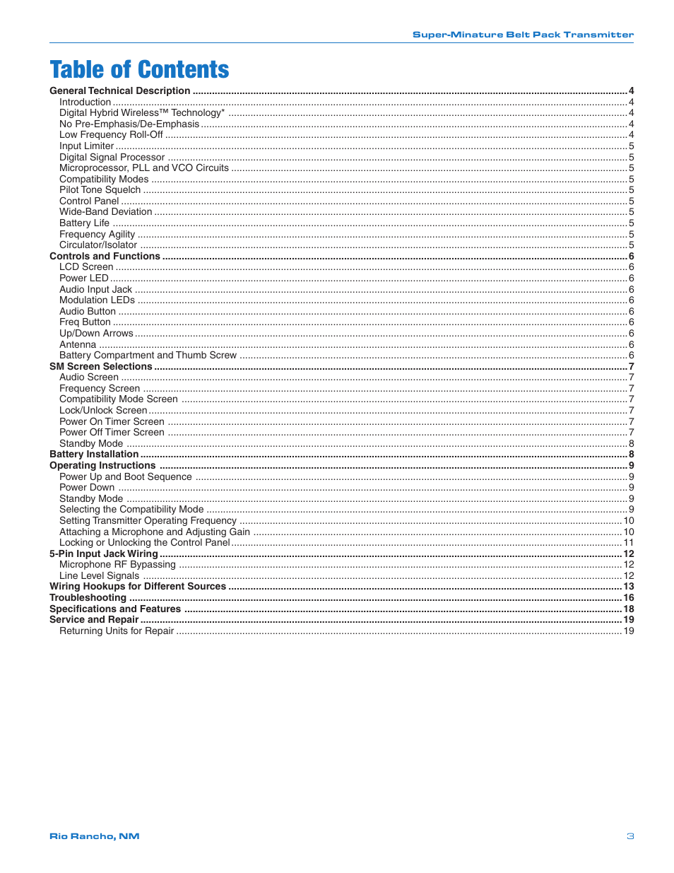 Lectrosonics SMQ User Manual | Page 3 / 20