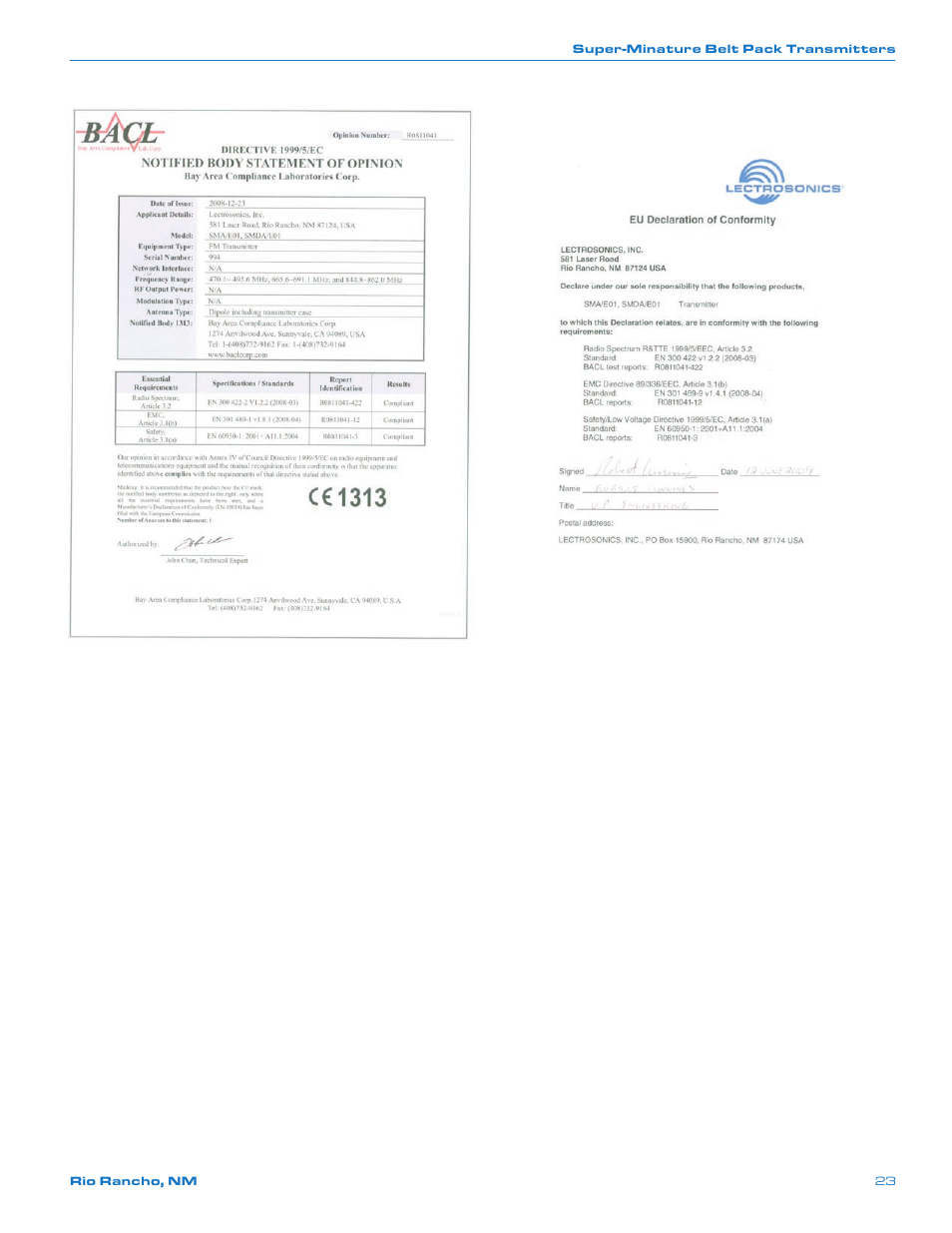 Lectrosonics SMDa User Manual | Page 23 / 24