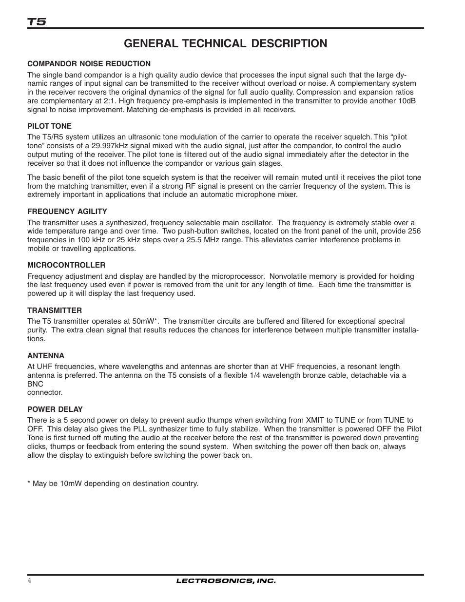 General technical description | Lectrosonics IFBT5 User Manual | Page 4 / 12