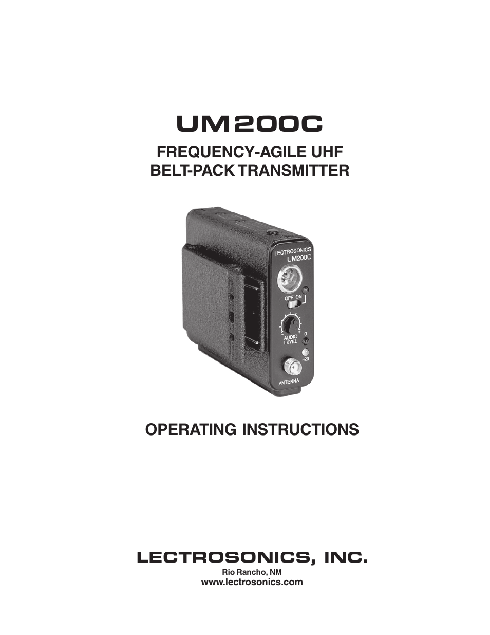 Lectrosonics UM200c User Manual | 16 pages