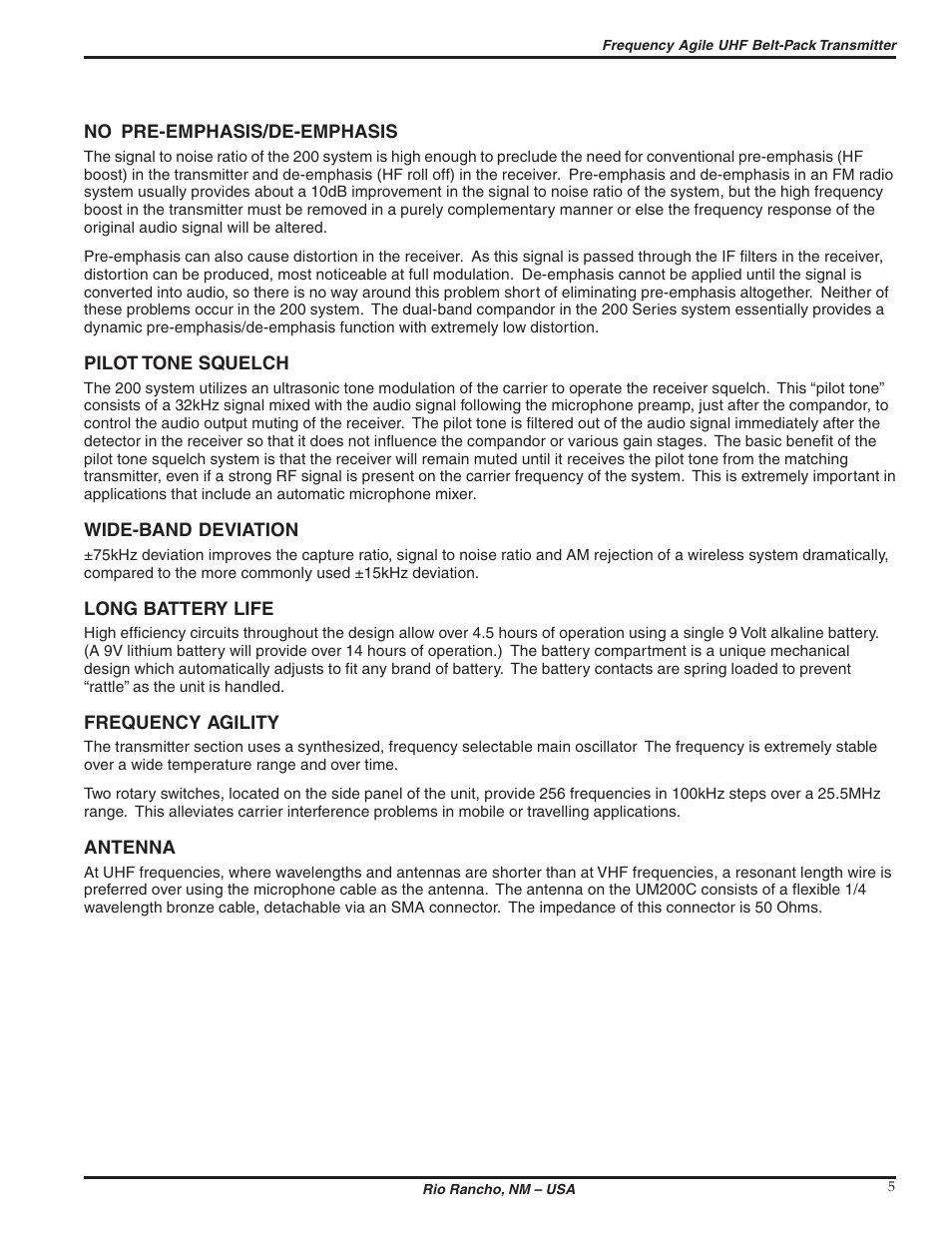 Lectrosonics UM200c User Manual | Page 5 / 16