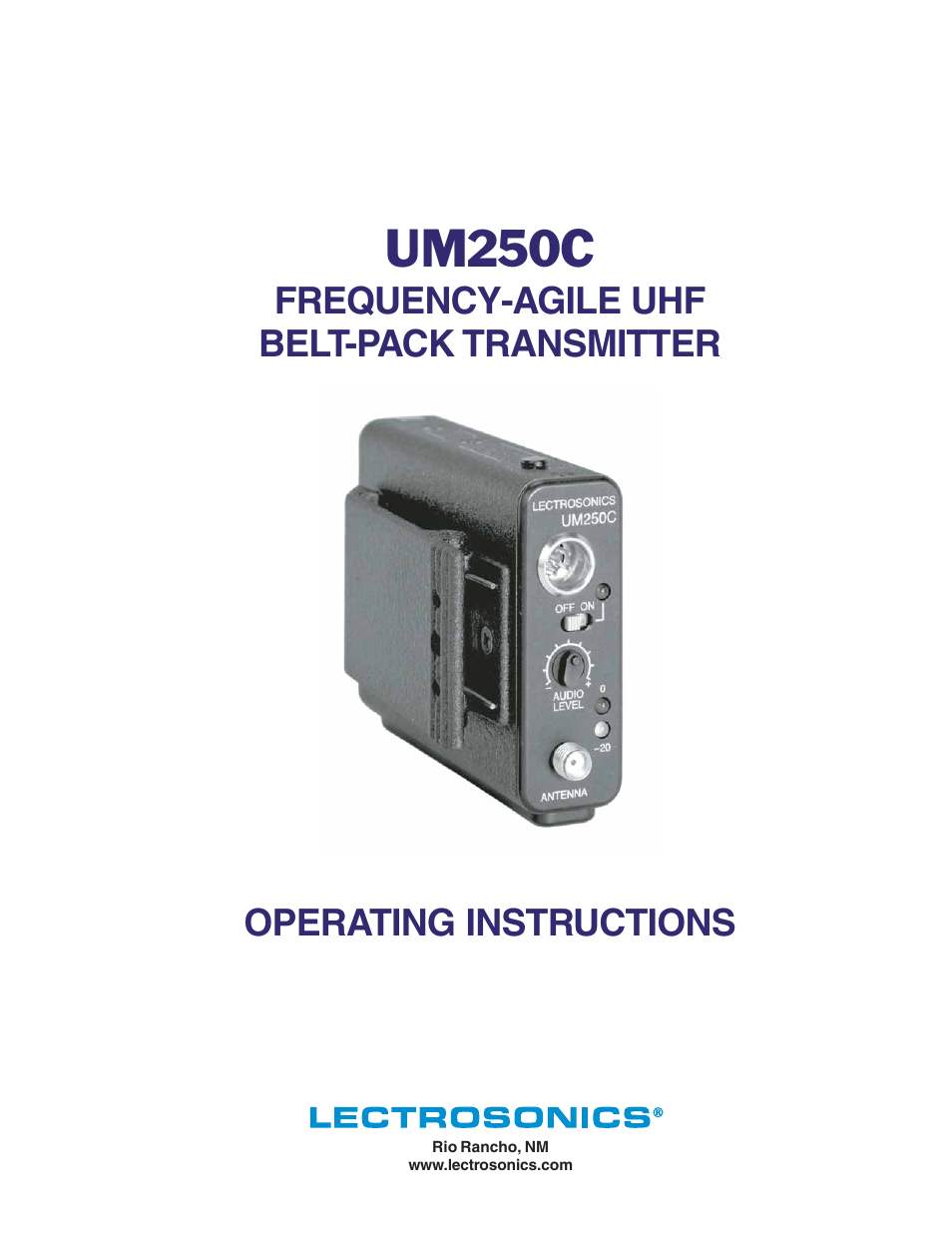 Lectrosonics UM250c User Manual | 16 pages