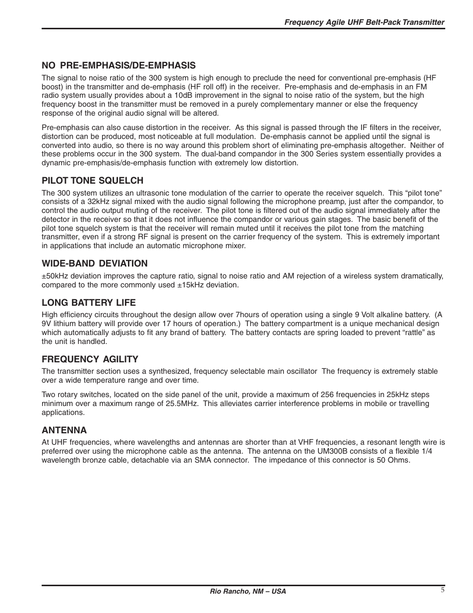 Lectrosonics UM300b User Manual | Page 5 / 16