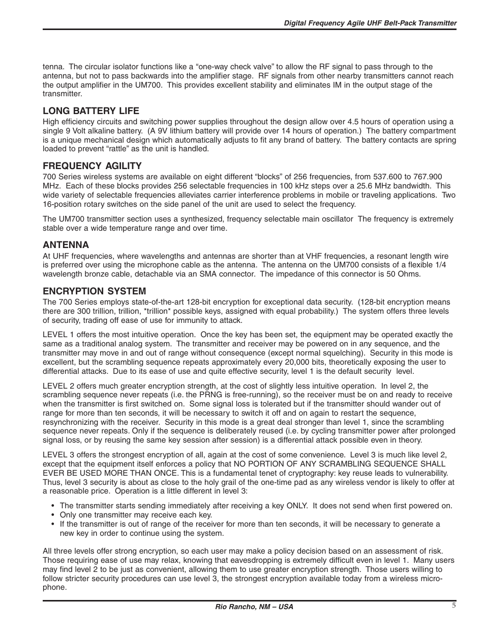 Lectrosonics UM700 User Manual | Page 5 / 16