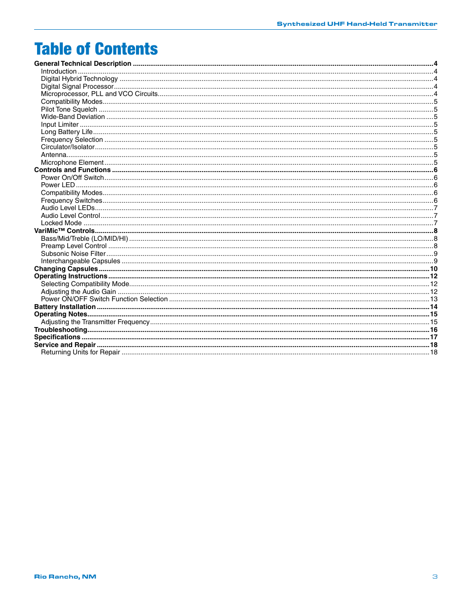 Lectrosonics UT400 User Manual | Page 3 / 20