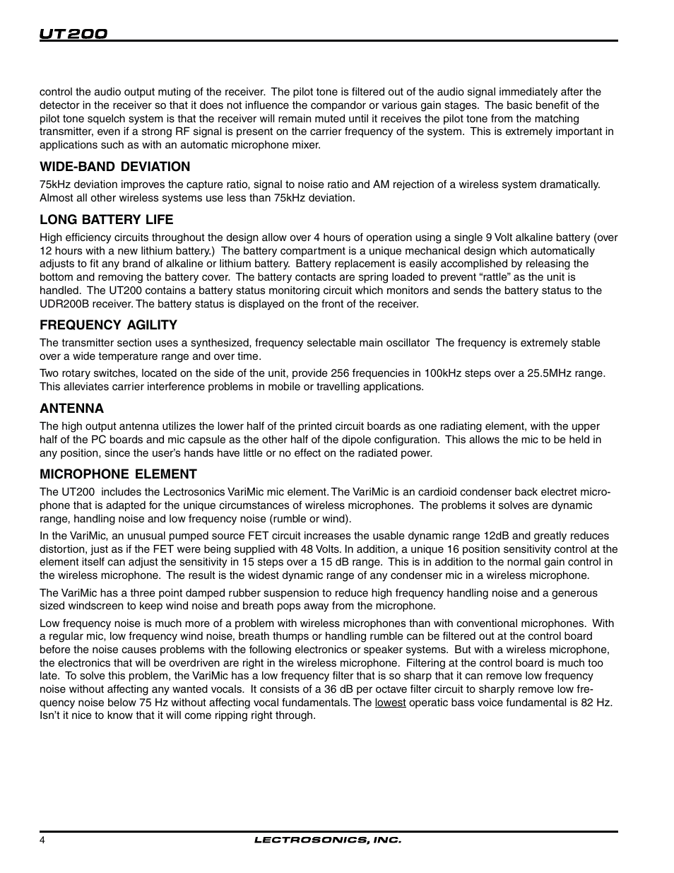Lectrosonics UT200 User Manual | Page 4 / 14